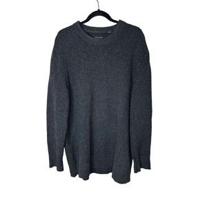 All Saints oversized Dark Grey Cotton Wool blend crew neck Pullover Sweater XS